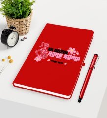 Kişiye Özel En Güzel Anne Adayı Kırmızı Defter Kalem Seti - 3
