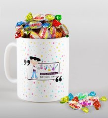 Kişiye Özel Kimya Öğretmeni Kupa ve Haribo Şeker Hediye Seti-2