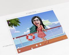 BK Gift Kişiye Özel Tatilci Kadın Tasarımlı 1000 Parça Profesyonel Puzzle-4, 1000 Puzzle, Arkadaşa Hediye