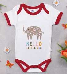 BK Kids Hello Little One Tasarımlı Kırmızı Bebek Body Zıbın-1