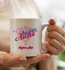 BK Gift Kişiye Özel Fotoğraflı Süper Anne Bebek Yastık ve Kupa Bardak Hediye Seti-7, Anneye Hediye, Anneler Günü Hediyeleri