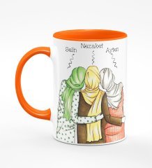 Kişiye Özel Türbanlı Turuncu  Kupa Bardak 42740