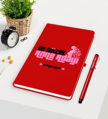 Kişiye Özel En Güzel Anne Adayı Kırmızı Defter Kalem Seti - 1