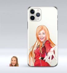 Kişiye Özel Bayan Karikatürlü iPhone 11 Pro İnce Şeffaf Silikon Telefon Kapağı-34