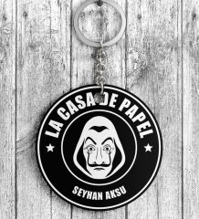 Kişiye Özel La Casa De Papel Ahşap Anahtarlık - 5