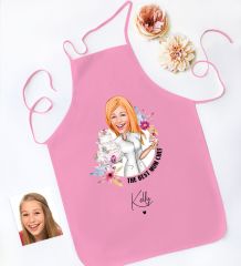 BK Gift Kişiye Özel Karikatürlü Anneler Günü Tasarımlı Pembe Mutfak Önlüğü, Aşçı Önlüğü, Şef Önlüğü, Anneye Hediye-4