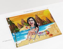 BK Gift Kişiye Özel Tatilci Kadın Tasarımlı 1000 Parça Profesyonel Puzzle-2, 1000 Puzzle, Arkadaşa Hediye