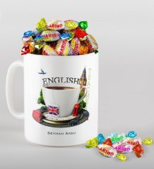 Kişiye Özel İngilizce Öğretmeni Kupa ve Haribo Şeker Hediye Seti-8