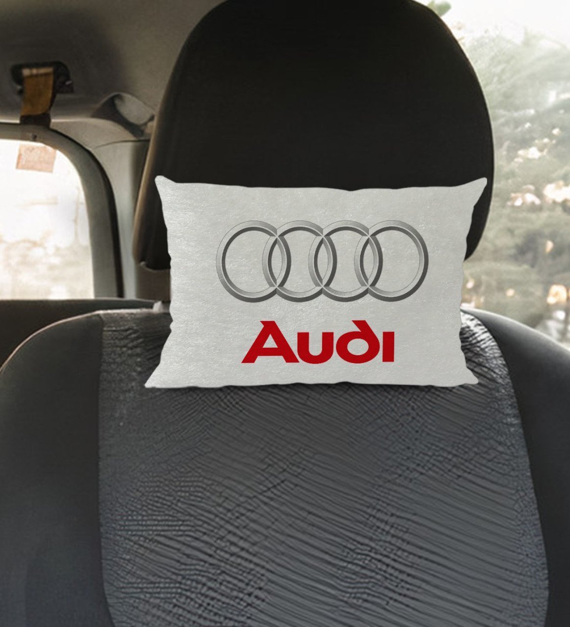 BK Gift Audi Tasarımlı Dikdörtgen Araç Koltuk Yastığı-2