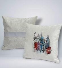 Kişiye Özel İsimli London Tasarımlı Kare Araç Koltuk Yastığı-4