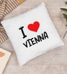 BK Gift I Love Vienna Tasarımlı Yastık - Model 1