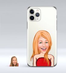 Kişiye Özel Bayan Karikatürlü iPhone 11 Pro İnce Şeffaf Silikon Telefon Kapağı-33