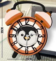 BK Gift Kişiye Özel Hayvan Figürlü Retro Çalar Saat Tasarımlı Kabartma Figürlü Ahşap Çocuk Duvar Saati-6, Ev Dekoru, Çocuk Odası Aksesuar