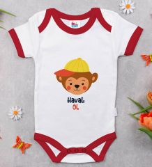 BK Kids Havalı Ol Tasarımlı Kırmızı Bebek Body Zıbın-1