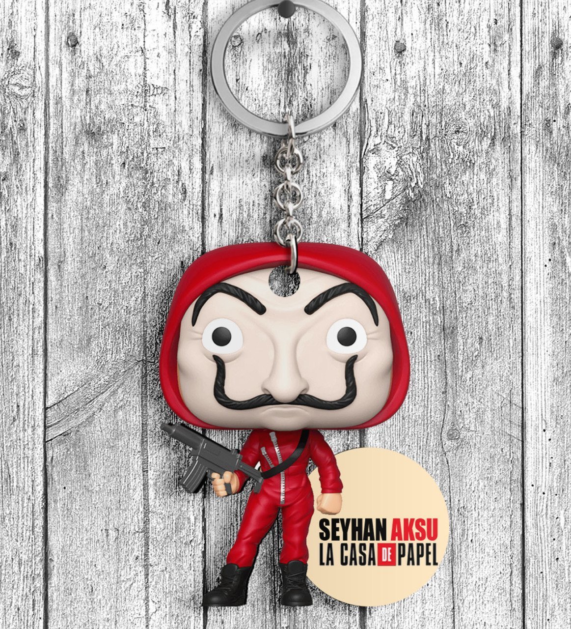 Kişiye Özel La Casa De Papel Ahşap Anahtarlık - 3