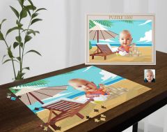 BK Gift Kişiye Özel Tatilci Çocuk Tasarımlı 1000 Parça Profesyonel Puzzle-2, 1000 Puzzle, Arkadaşa Hediye