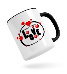 Kişiye Özel Love Tasarımlı Siyah Kupa Bardak-8