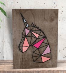 BK Gift Unicorn Tasarımlı Dekoratif Mini Kanvas Tablo 15x20cm-2