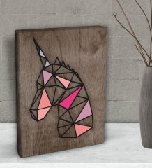 BK Gift Unicorn Tasarımlı Dekoratif Mini Kanvas Tablo 15x20cm-2