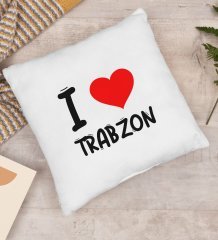 BK Gift I Love Trabzon Tasarımlı Yastık - Model 1