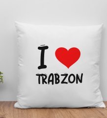 BK Gift I Love Trabzon Tasarımlı Yastık - Model 1
