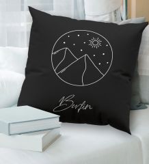 BK Gift Kişiye Özel İsimli Premium Kumaş Siyah Kırlent Yastık, Ev Hediyesi, Ev Dekorasyonu, Dekoratif Hediye-4