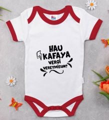 BK Kids Hau Kafaya Tasarımlı Kırmızı Bebek Body Zıbın-1