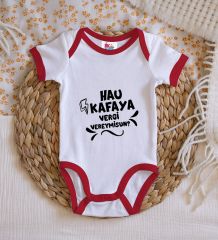 BK Kids Hau Kafaya Tasarımlı Kırmızı Bebek Body Zıbın-1