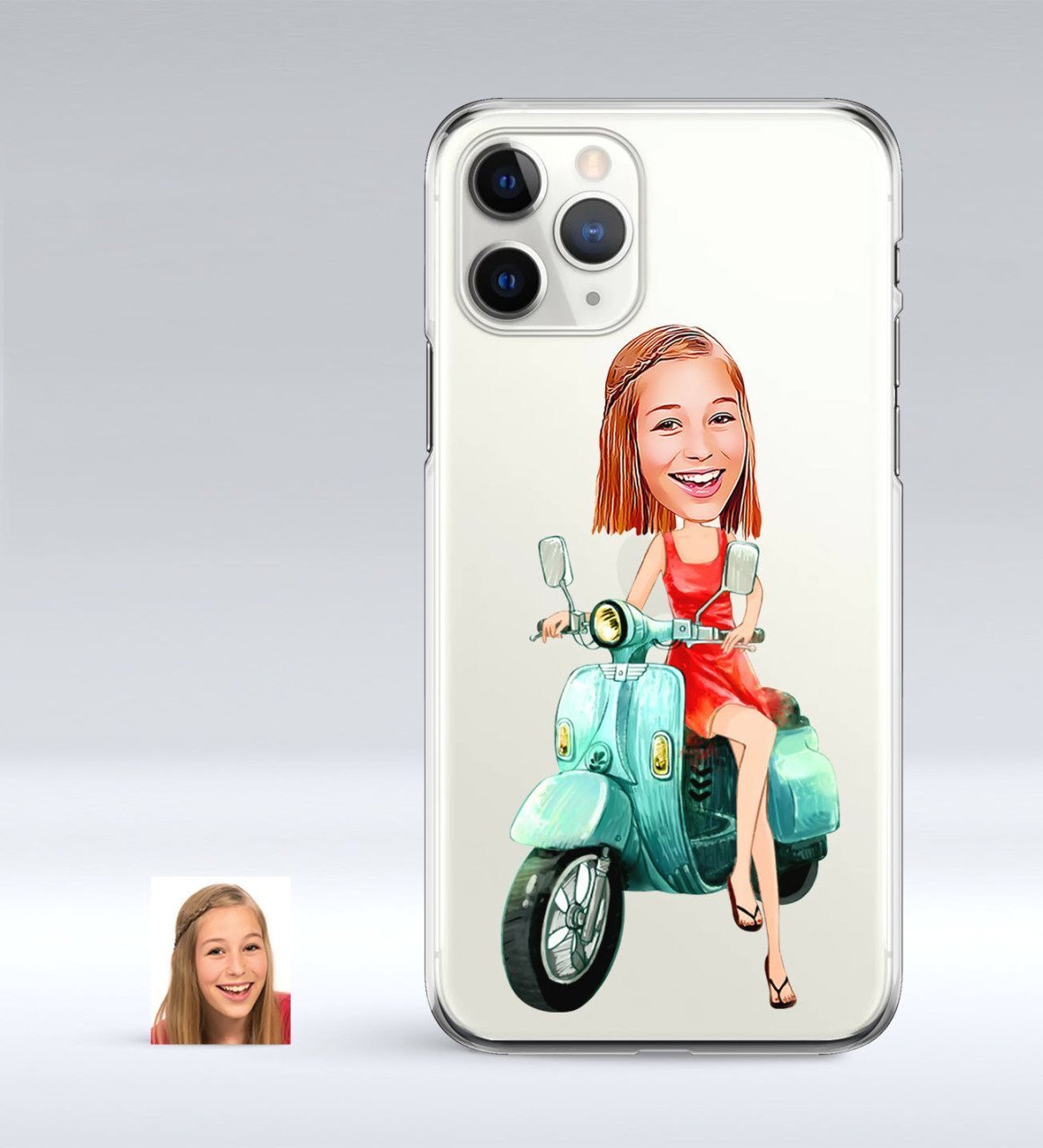 Kişiye Özel Bayan Karikatürlü iPhone 11 Pro İnce Şeffaf Silikon Telefon Kapağı-24