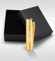 Kişiye Özel İsimli Gold Metal Sigara Tabakası ve Clipper Çakmak Seti - 3