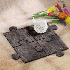 Kişiye Özel Puzzle Ahşap Bardak Altlığı - 1 (4 Adet)