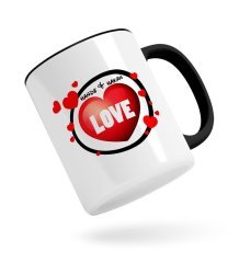 Kişiye Özel Love Tasarımlı Siyah Kupa Bardak-7