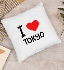 BK Gift I Love Tokyo Tasarımlı Yastık - Model 1