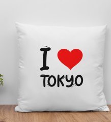 BK Gift I Love Tokyo Tasarımlı Yastık - Model 1