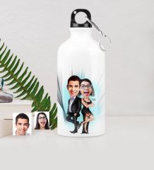 Kişiye Özel Sevgili Çift Karikatürlü Metal Suluk (500 ml.) 6