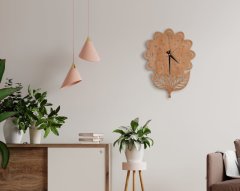 BK Gift Dekoratif 45cm Ahşap Duvar Saati-108
