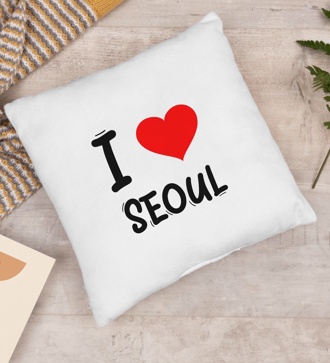 BK Gift I Love Seoul Tasarımlı Yastık - Model 1