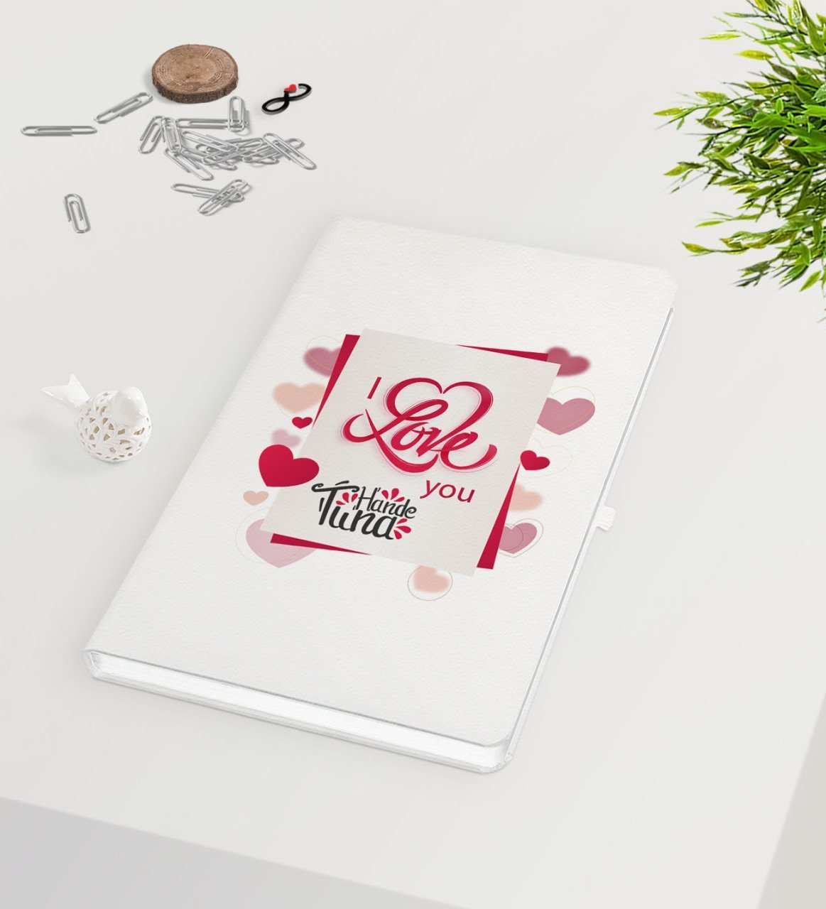 Kişiye Özel Sevgililer Günü Beyaz Defter-133
