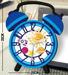 BK Gift Kişiye Özel Hayvan Figürlü Retro Çalar Saat Tasarımlı Kabartma Figürlü Ahşap Çocuk Duvar Saati-2, Ev Dekoru, Çocuk Odası Aksesuar