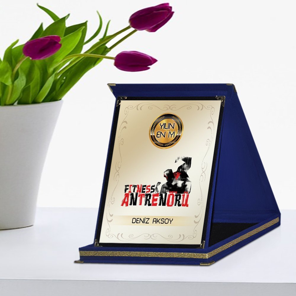 Kişiye Özel Yılın En İyi Fitness Antrenörü Lacivert Plaket Ödülü - 1