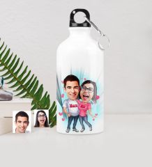 Kişiye Özel Sevgili Çift Karikatürlü Metal Suluk (500 ml.) 5