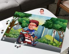 BK Gift Kişiye Özel Motorcu Çocuk Tasarımlı 1000 Parça Profesyonel Puzzle-1, 1000 Puzzle, Arkadaşa Hediye