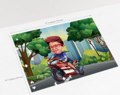 BK Gift Kişiye Özel Motorcu Çocuk Tasarımlı 1000 Parça Profesyonel Puzzle-1, 1000 Puzzle, Arkadaşa Hediye