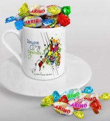 Kişiye Özel Dünyanın En İyi Öğretmeni Türk Kahvesi Fincanı ve Haribo Şeker Hediye Seti-27