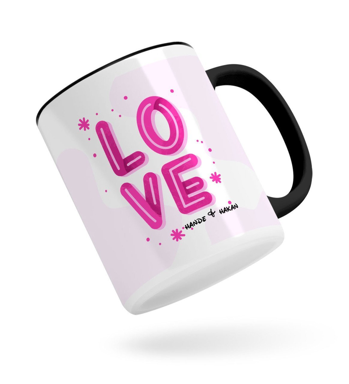 Kişiye Özel Love Tasarımlı Siyah Kupa Bardak-5