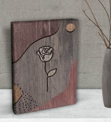 BK Gift Rose Tasarımlı Dekoratif Mini Kanvas Tablo 15x20cm-1