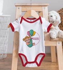 BK Kids Halasının Kızçesi Tasarımlı Kırmızı Bebek Body Zıbın-1