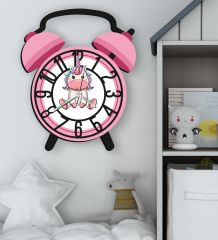 BK Gift Kişiye Özel Hayvan Figürlü Retro Çalar Saat Tasarımlı Kabartma Figürlü Ahşap Çocuk Duvar Saati-1, Ev Dekoru, Çocuk Odası Aksesuar