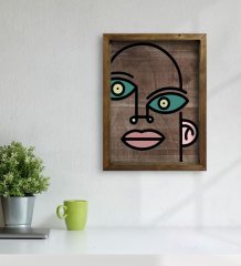 BK Home Picasso Style Tasarımlı Doğal Masif Ahşap Çerçeveli Tablo-1