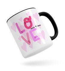 Kişiye Özel Love Tasarımlı Siyah Kupa Bardak-4